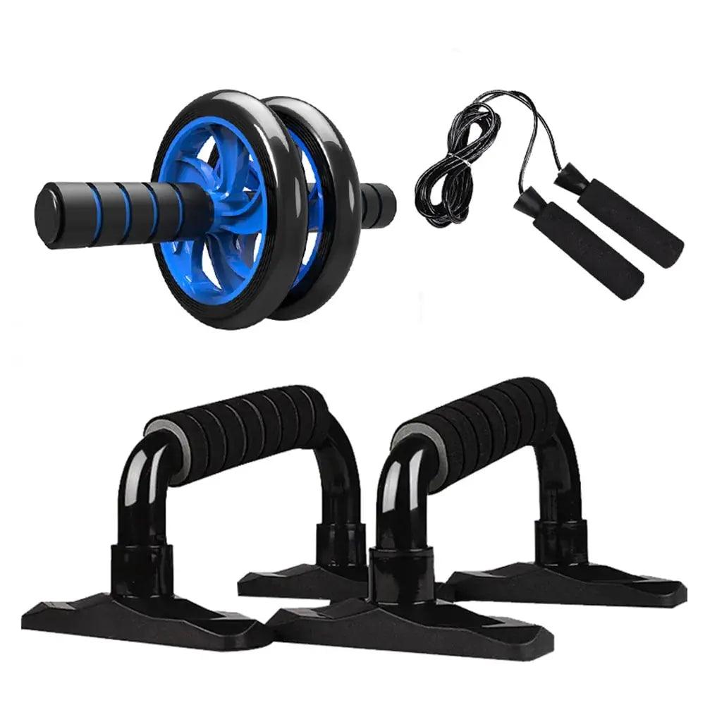 Home Fitness Set: Abdominal Wheel Roller, Push-Up Bar, and Jump Rope - Sydney picks