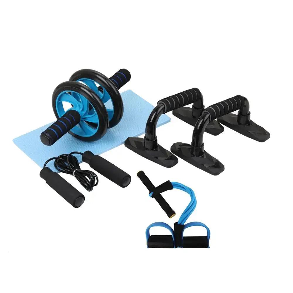 Home Fitness Set: Abdominal Wheel Roller, Push-Up Bar, and Jump Rope - Sydney picks