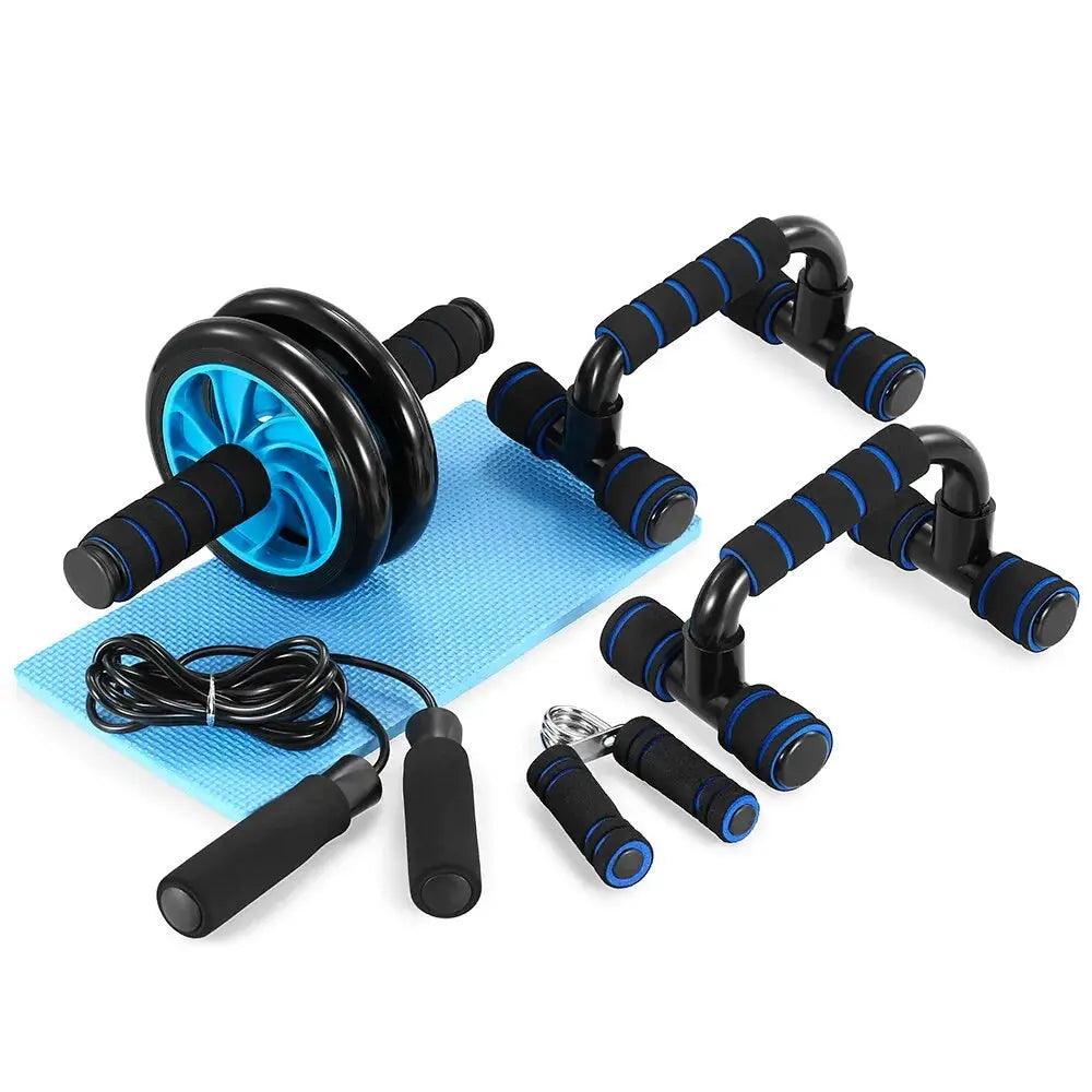 Home Fitness Set: Abdominal Wheel Roller, Push-Up Bar, and Jump Rope - Sydney picks