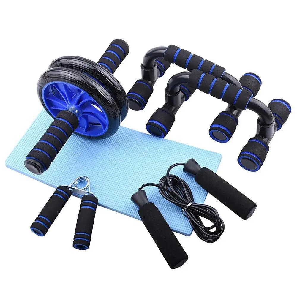 Home Fitness Set: Abdominal Wheel Roller, Push-Up Bar, and Jump Rope - Sydney picks