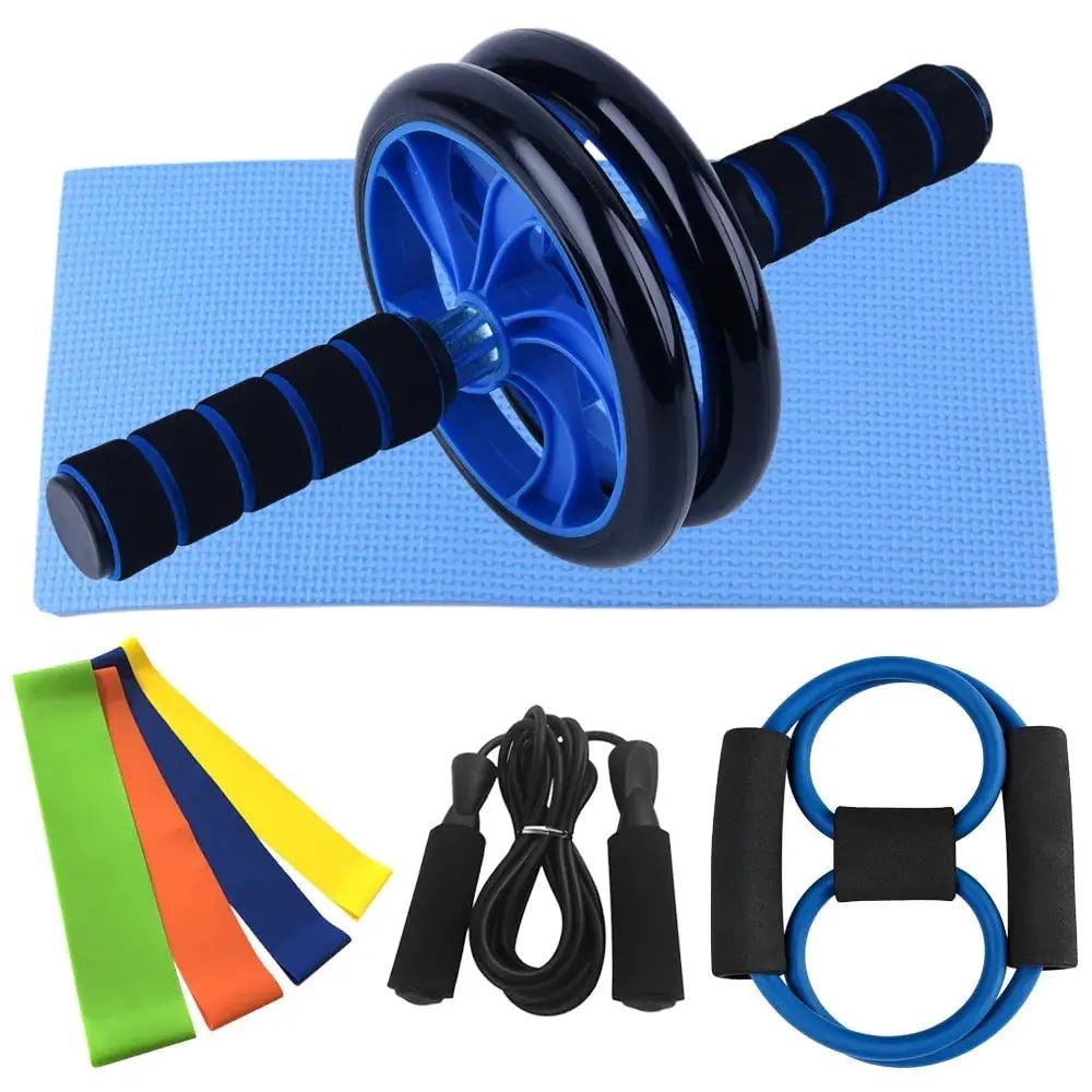 Home Fitness Set: Abdominal Wheel Roller, Push-Up Bar, and Jump Rope - Sydney picks