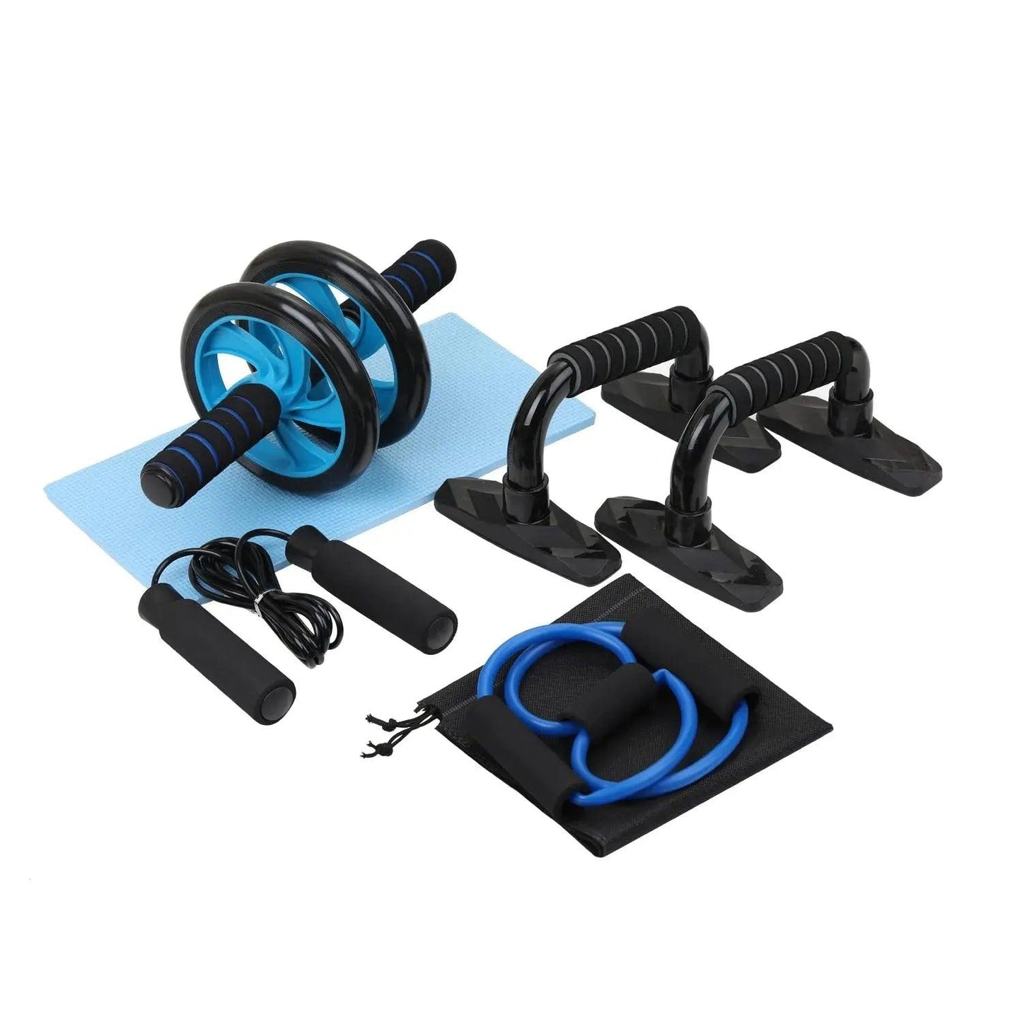 Home Fitness Set: Abdominal Wheel Roller, Push-Up Bar, and Jump Rope - Sydney picks