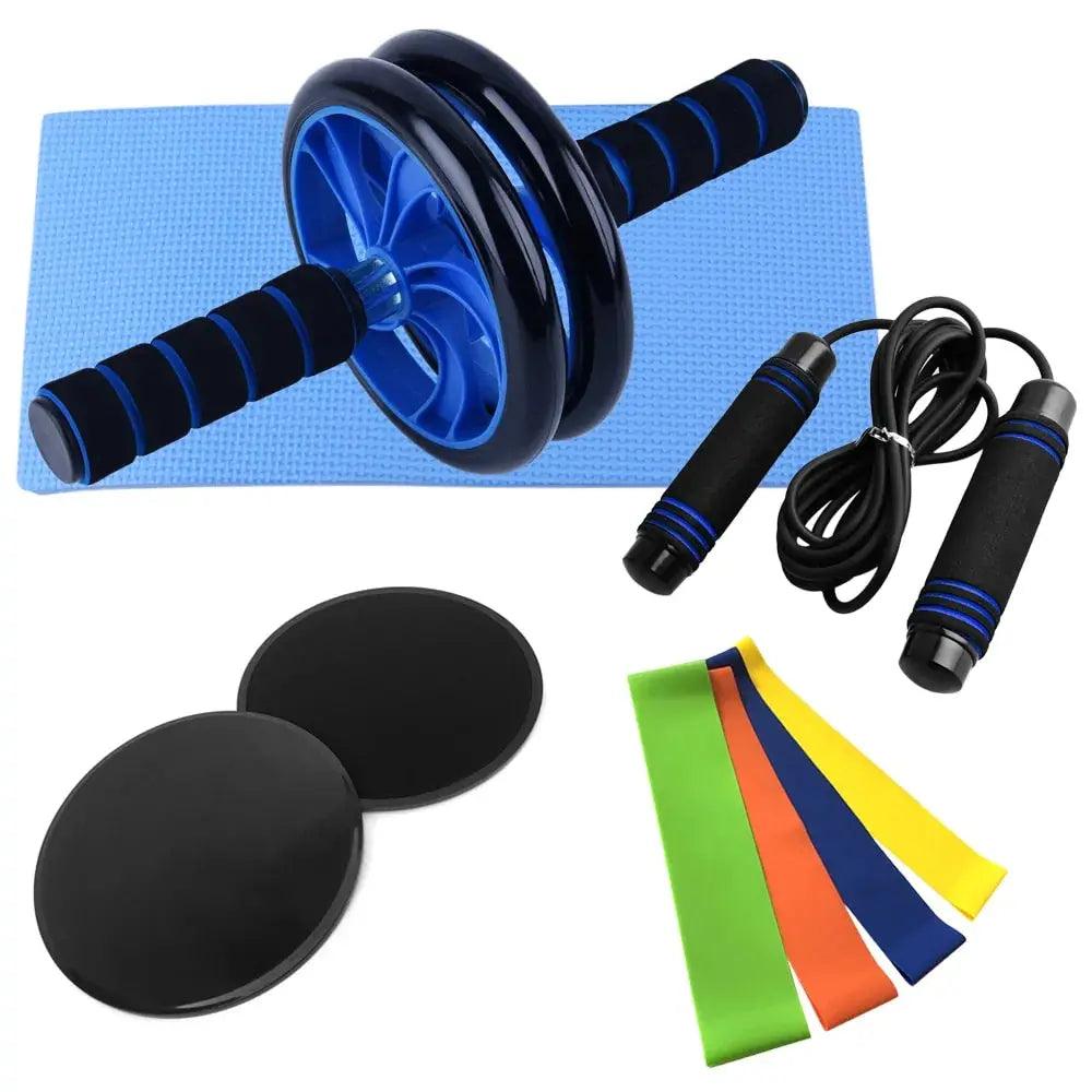 Home Fitness Set: Abdominal Wheel Roller, Push-Up Bar, and Jump Rope - Sydney picks