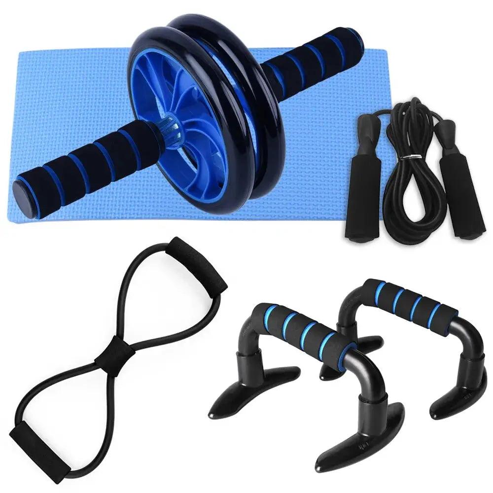 Home Fitness Set: Abdominal Wheel Roller, Push-Up Bar, and Jump Rope - Sydney picks